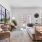 living room with seating area and large windows